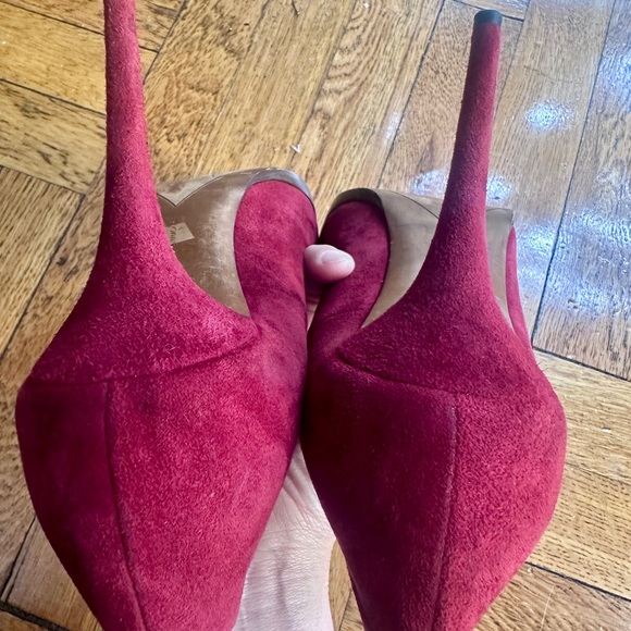 TABITHA SIMMONS Burgundy Red Suede platform heels, 38.5 or US 8 - Picture 9 of 9